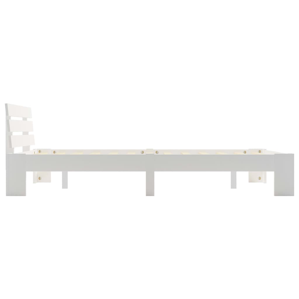 Cadre de lit sans matelas blanc bois de pin massif 120x200 cm - XIOS