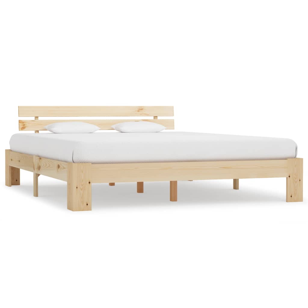 Cadre de lit sans matelas 160x200 cm bois massif de pin - XIOS