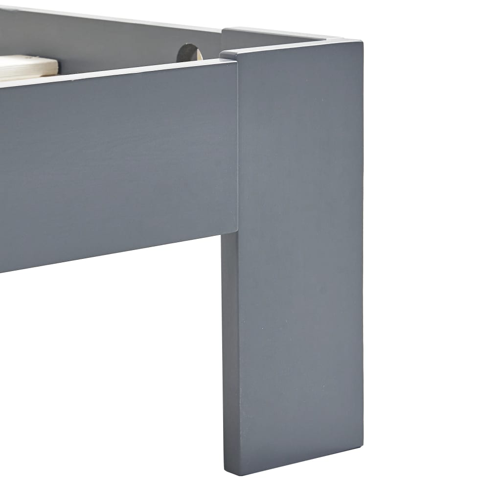 Cadre de lit sans matelas gris bois de pin massif 120x200 cm - XIOS