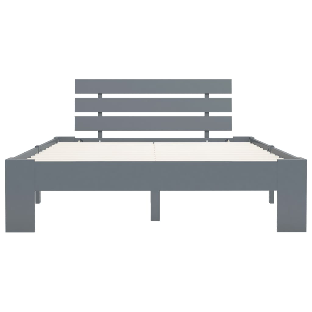 Cadre de lit sans matelas gris bois massif de pin 140x200 cm - XIOS
