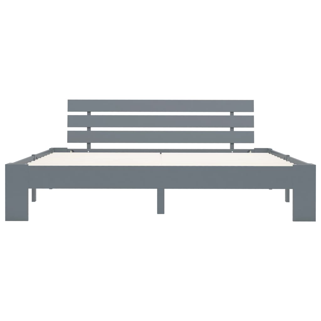 Cadre de lit sans matelas gris bois massif de pin 180x200 cm - XIOS