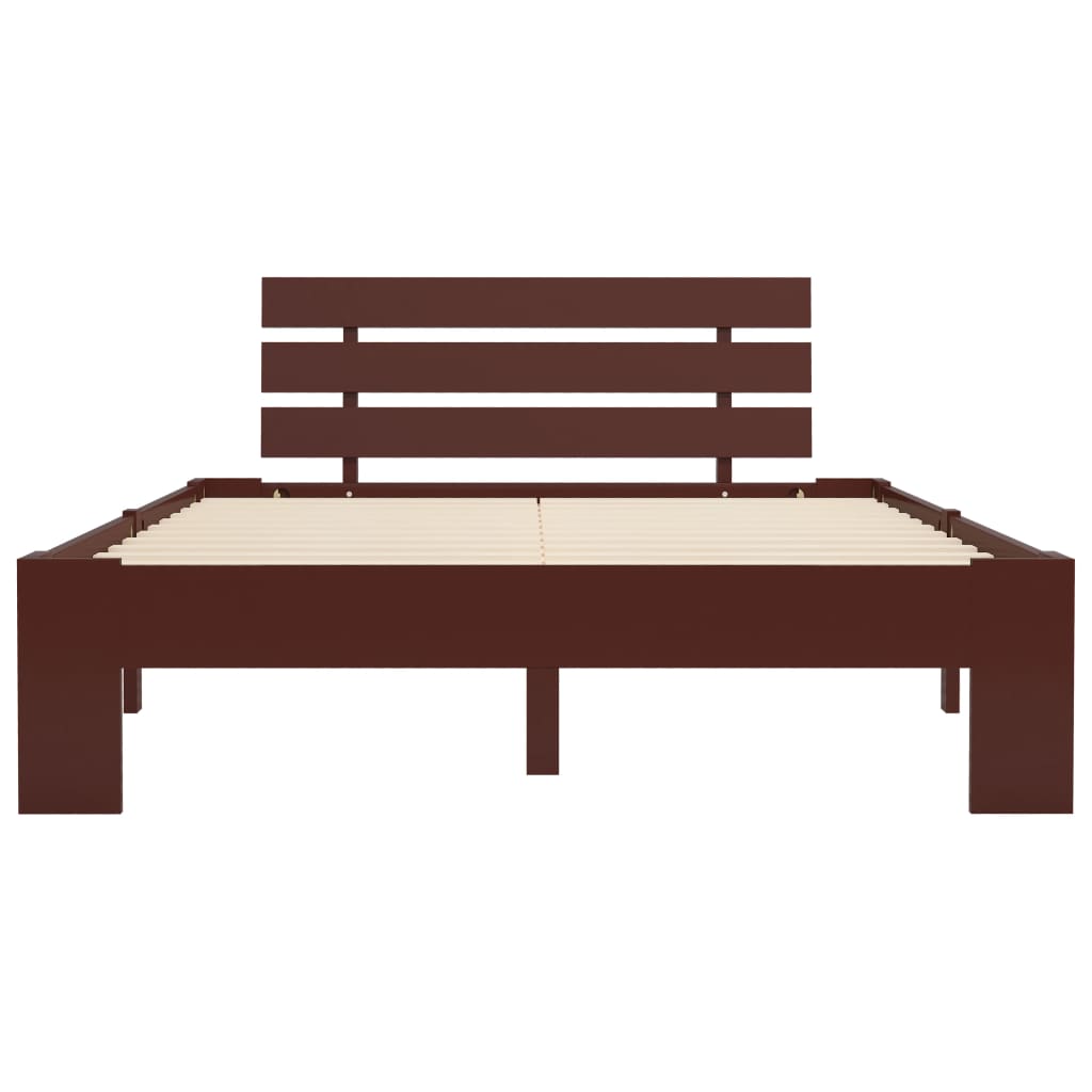 Cadre de lit sans matelas marron foncé pin massif 120x200 cm - XIOS