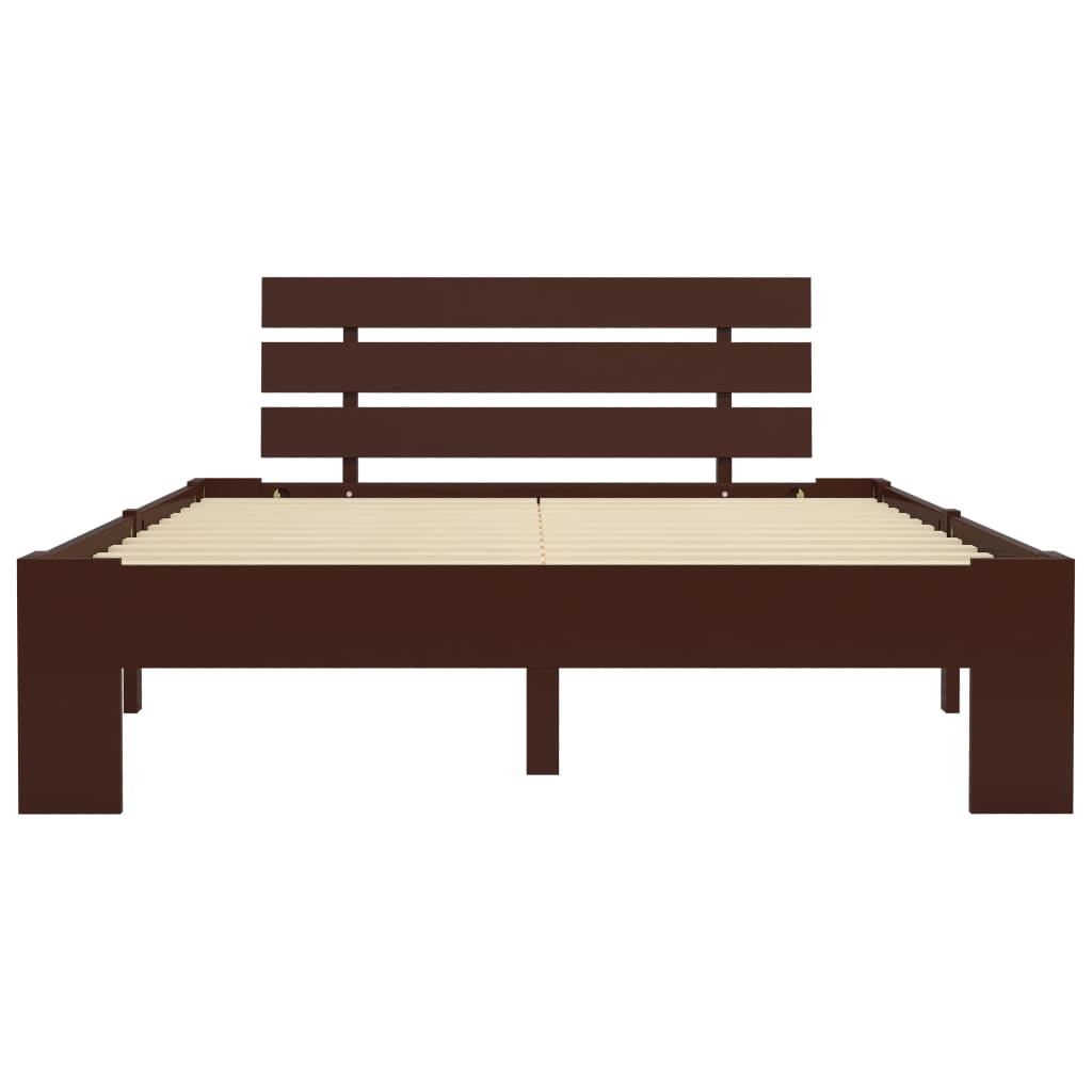 Cadre de lit sans matelas marron foncé pin massif 140x200 cm - XIOS