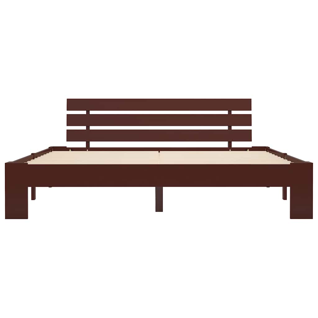 Cadre de lit sans matelas marron foncé pin massif 160x200 cm