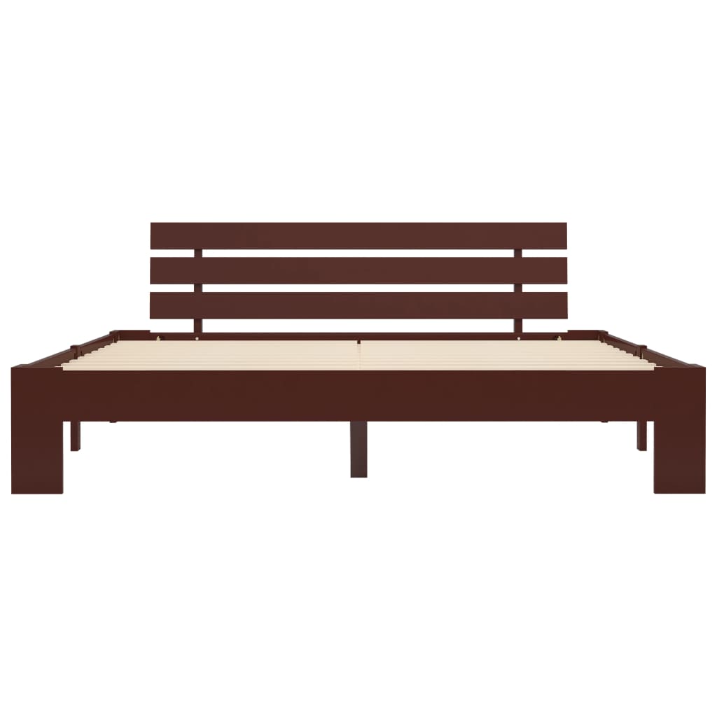 Cadre de lit sans matelas marron foncé pin massif 160x200 cm - XIOS
