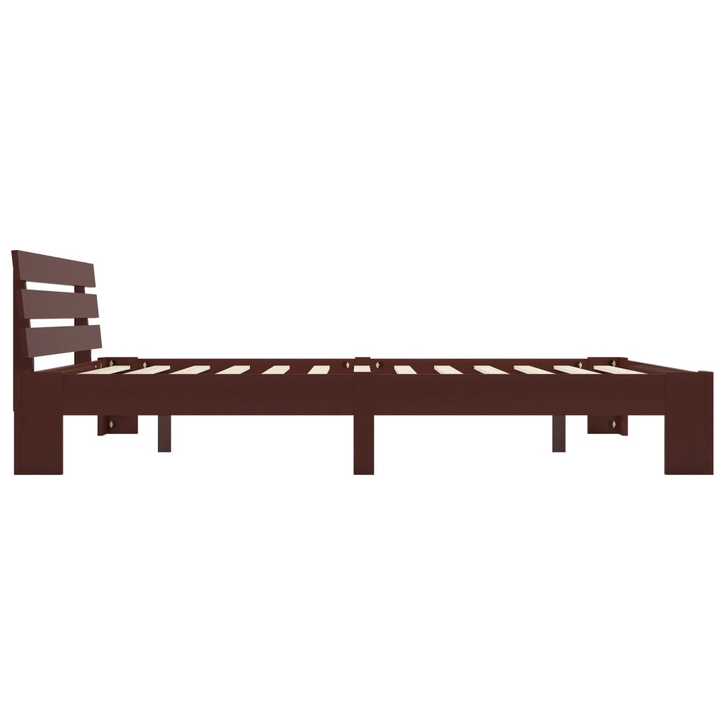 Cadre de lit sans matelas marron foncé pin massif 160x200 cm - XIOS