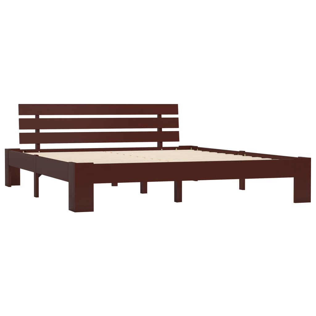 Cadre de lit sans matelas marron foncé 180x200 cm pin massif - XIOS