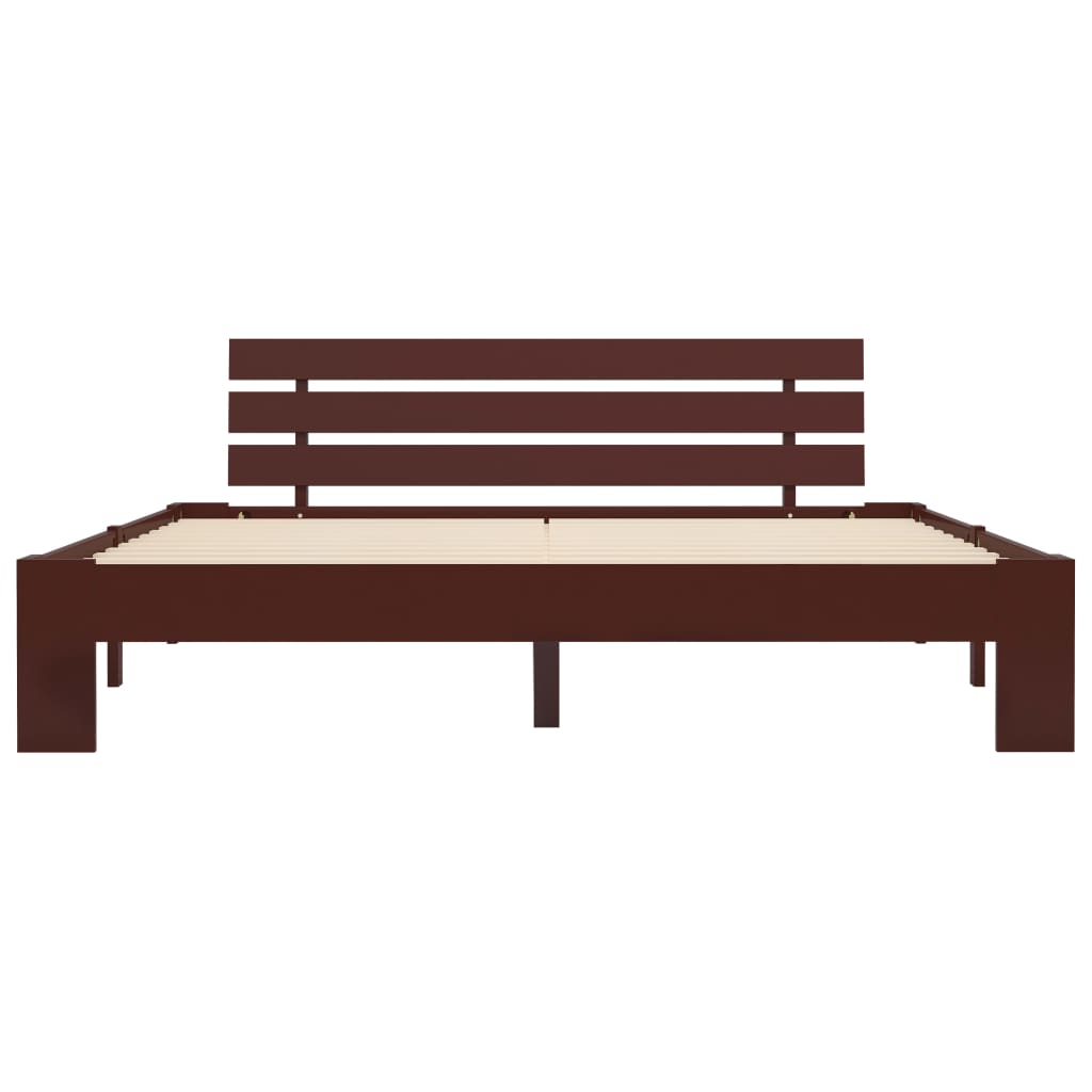 Cadre de lit sans matelas marron foncé 180x200 cm pin massif - XIOS