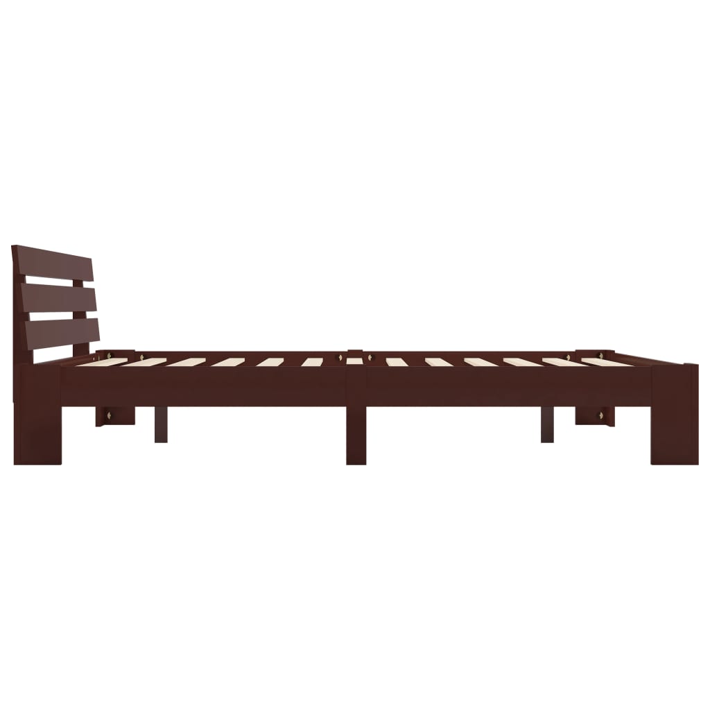 Cadre de lit sans matelas marron foncé 180x200 cm pin massif - XIOS