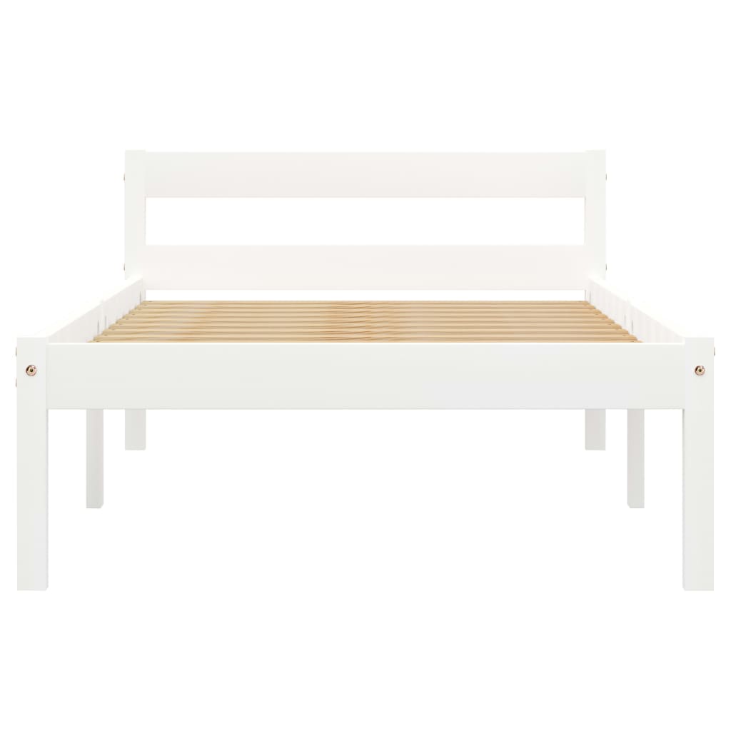 Cadre de lit sans matelas blanc bois de pin massif 90x200 cm - XIOS