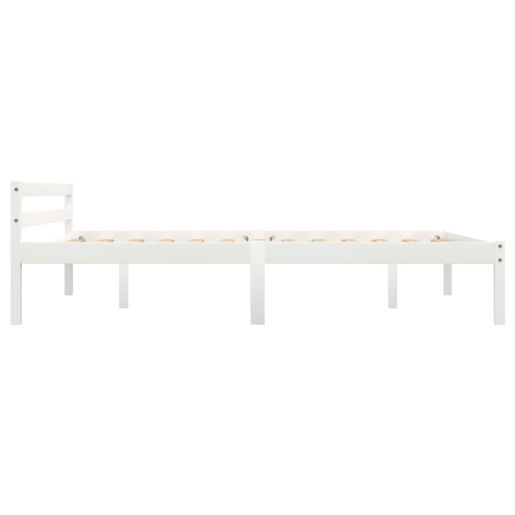 Cadre de lit sans matelas blanc bois de pin massif 140x200 cm - XIOS
