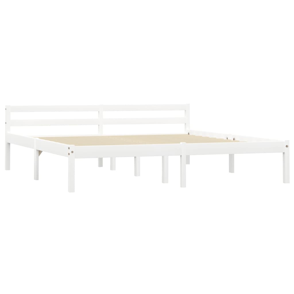 Cadre de lit sans matelas blanc bois de pin massif 160x200 cm - XIOS