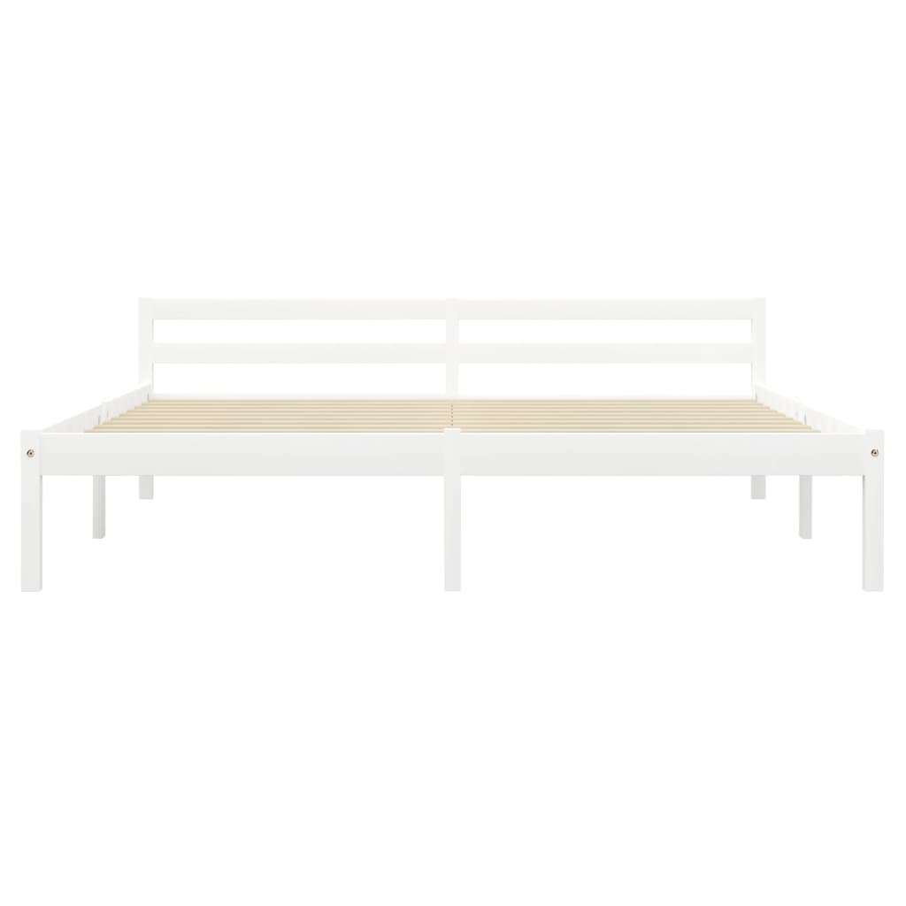 Cadre de lit sans matelas blanc bois massif de pin 180x200 cm - XIOS