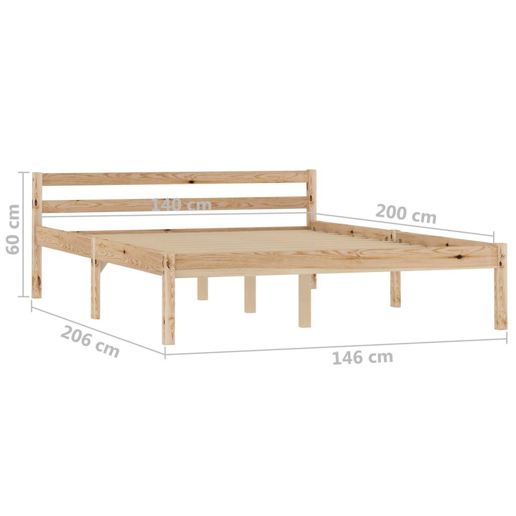 Cadre de lit sans matelas bois massif de pin 140x200 cm - XIOS