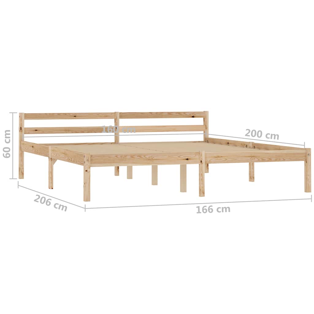 Cadre de lit sans matelas bois massif de pin 160x200 cm - XIOS