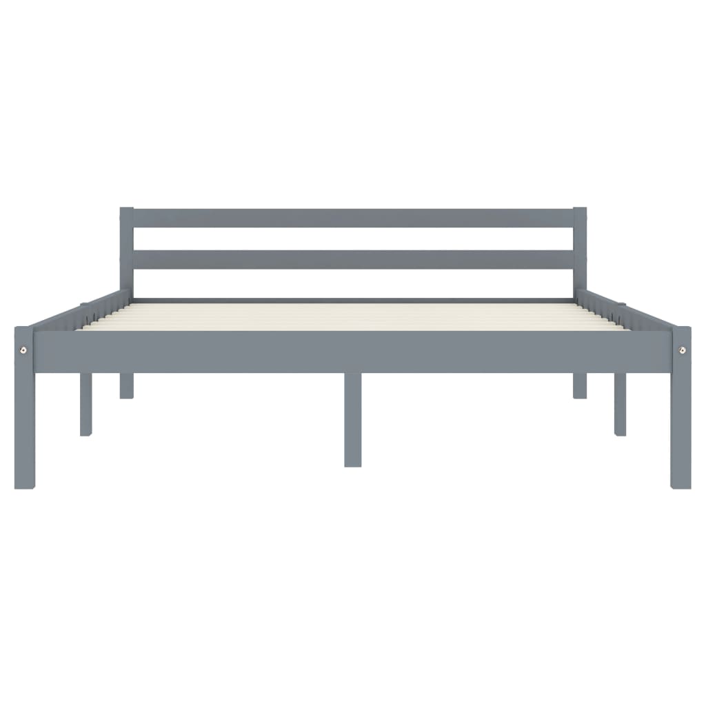 Cadre de lit sans matelas gris bois massif de pin 140x200 cm - XIOS
