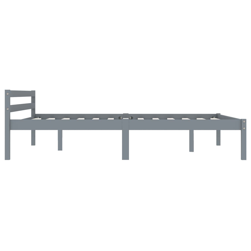 Cadre de lit sans matelas gris bois massif de pin 140x200 cm - XIOS