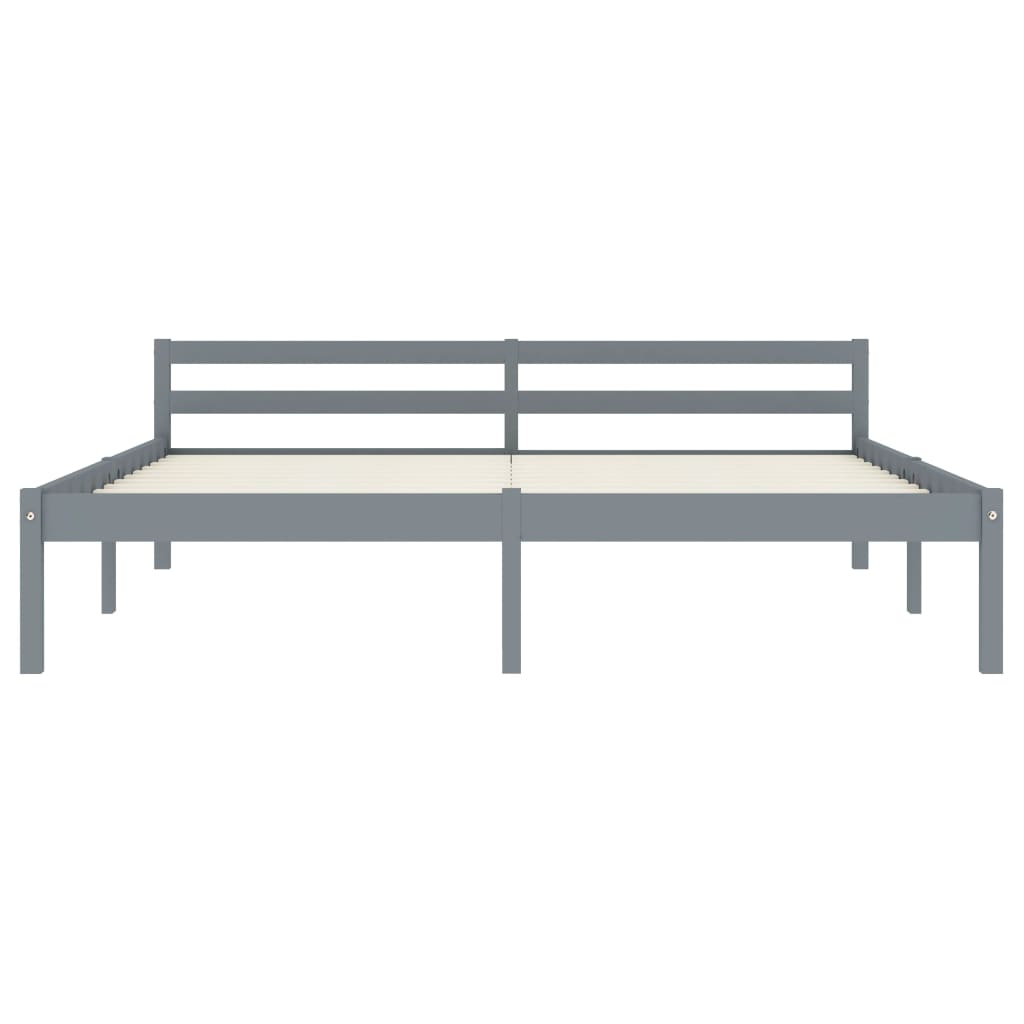 Cadre de lit sans matelas gris bois massif de pin 180x200 cm - XIOS