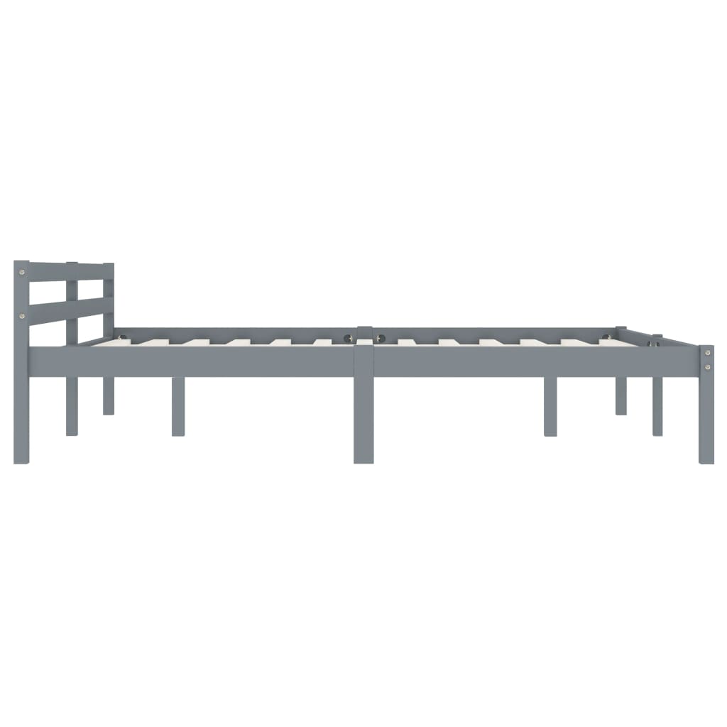 Cadre de lit sans matelas gris bois massif de pin 180x200 cm - XIOS