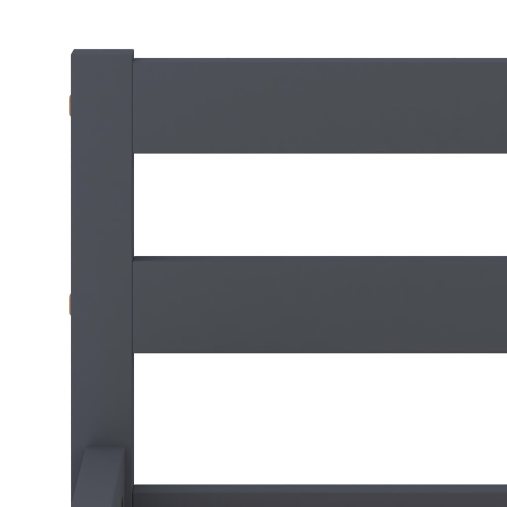 Cadre de lit sans matelas gris bois massif de pin 180x200 cm - XIOS