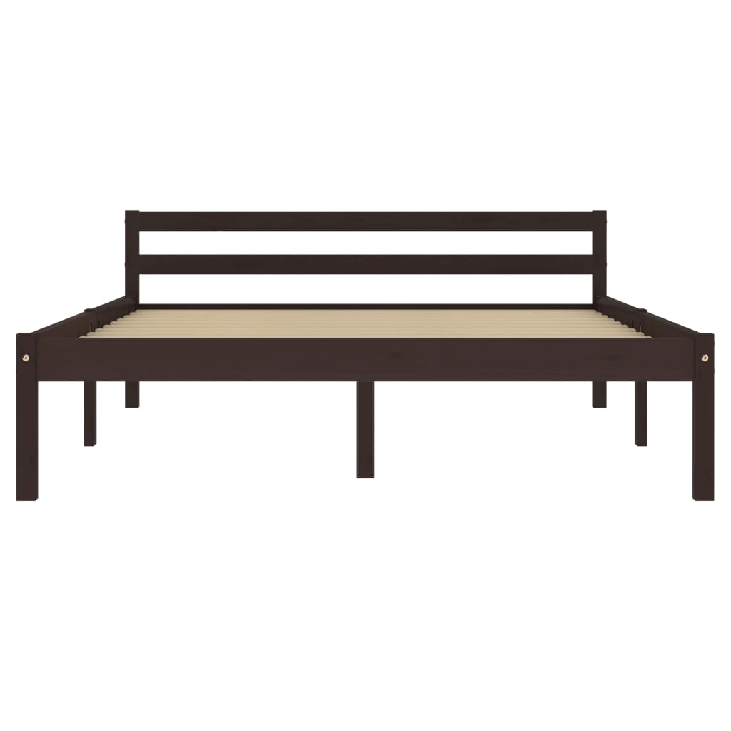 Cadre de lit sans matelas marron foncé pin massif 120x200 cm - XIOS