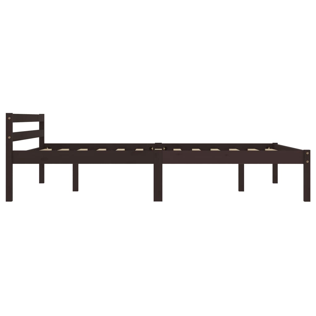 Cadre de lit sans matelas marron foncé pin massif 120x200 cm - XIOS