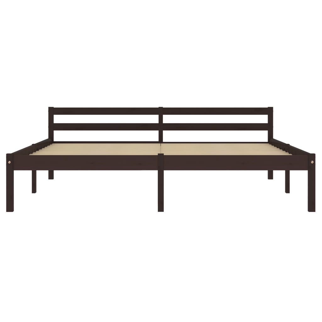 Cadre de lit sans matelas marron foncé pin massif 160x200 cm - XIOS