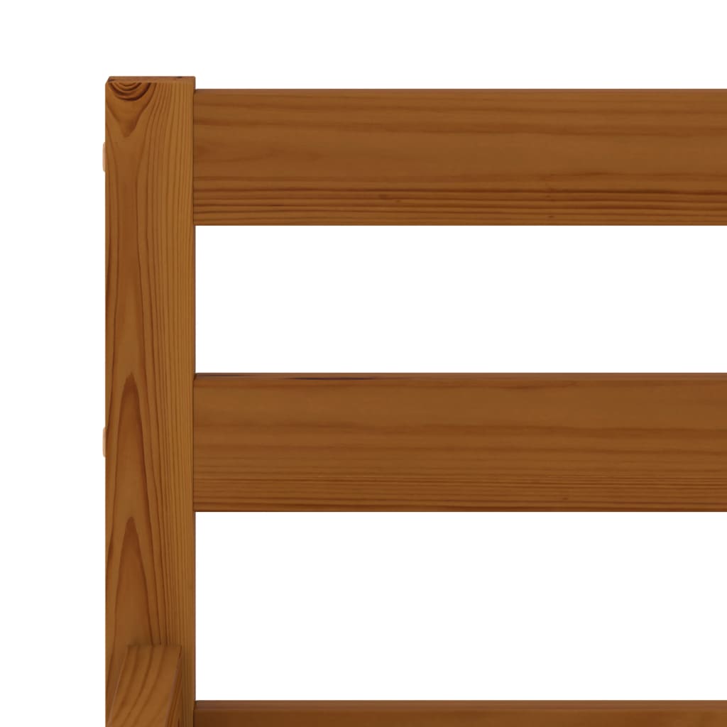 Cadre de lit sans matelas marron miel pin massif 120x200 cm - XIOS