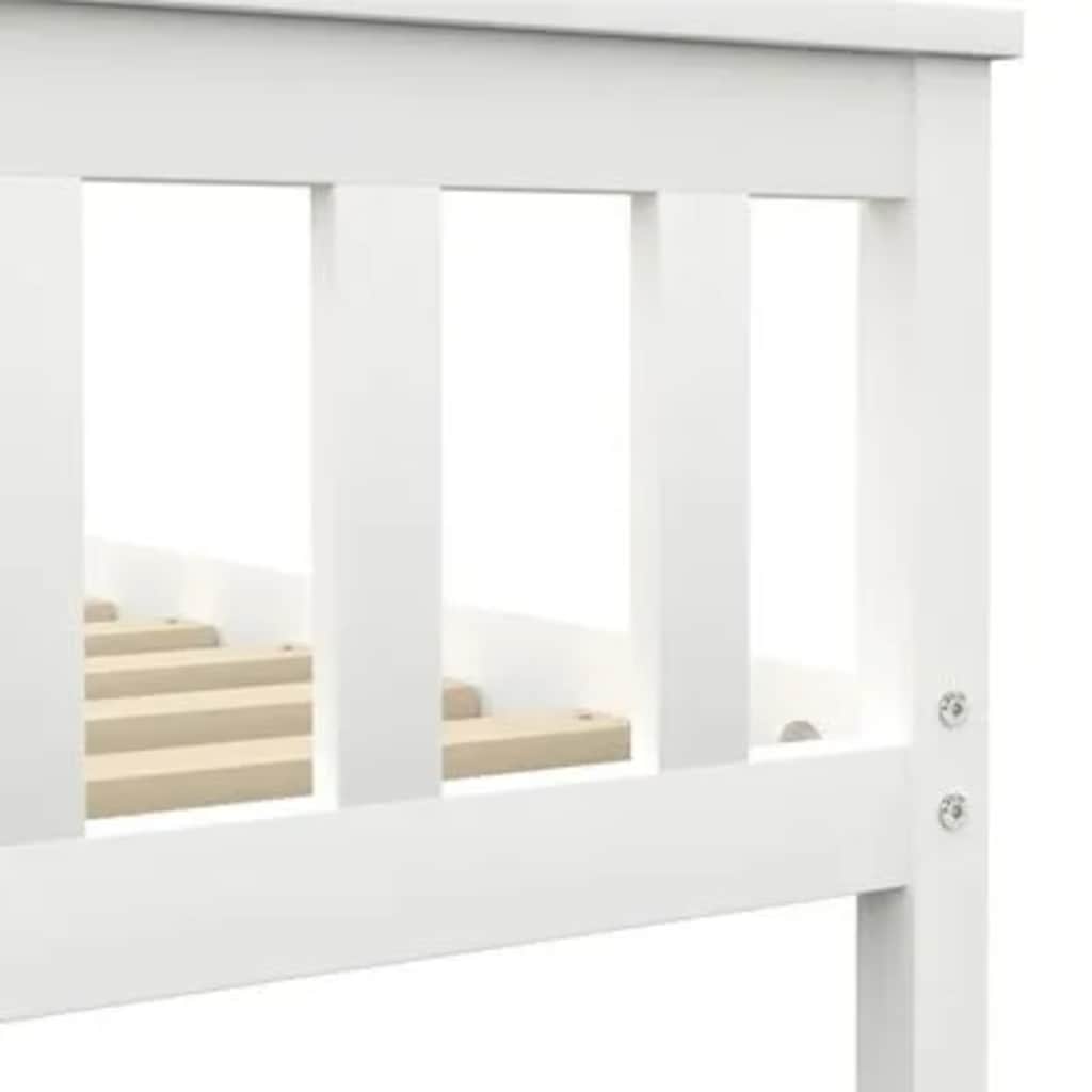 Cadre de lit sans matelas blanc bois de pin massif 160x200 cm - XIOS