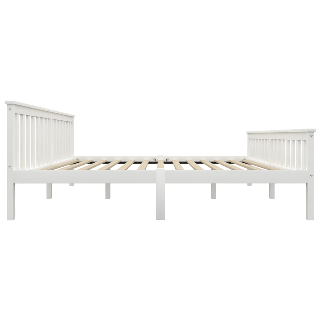 Cadre de lit sans matelas blanc bois massif de pin 180x200 cm - XIOS