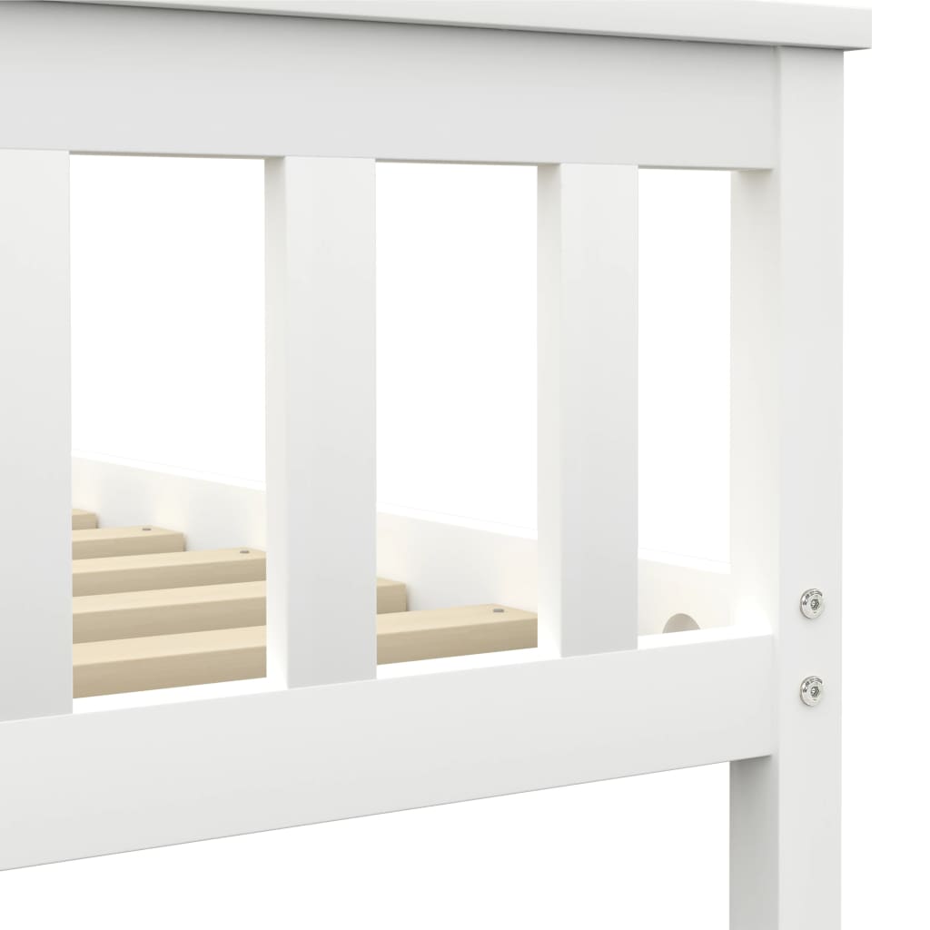 Cadre de lit sans matelas blanc bois massif de pin 180x200 cm - XIOS