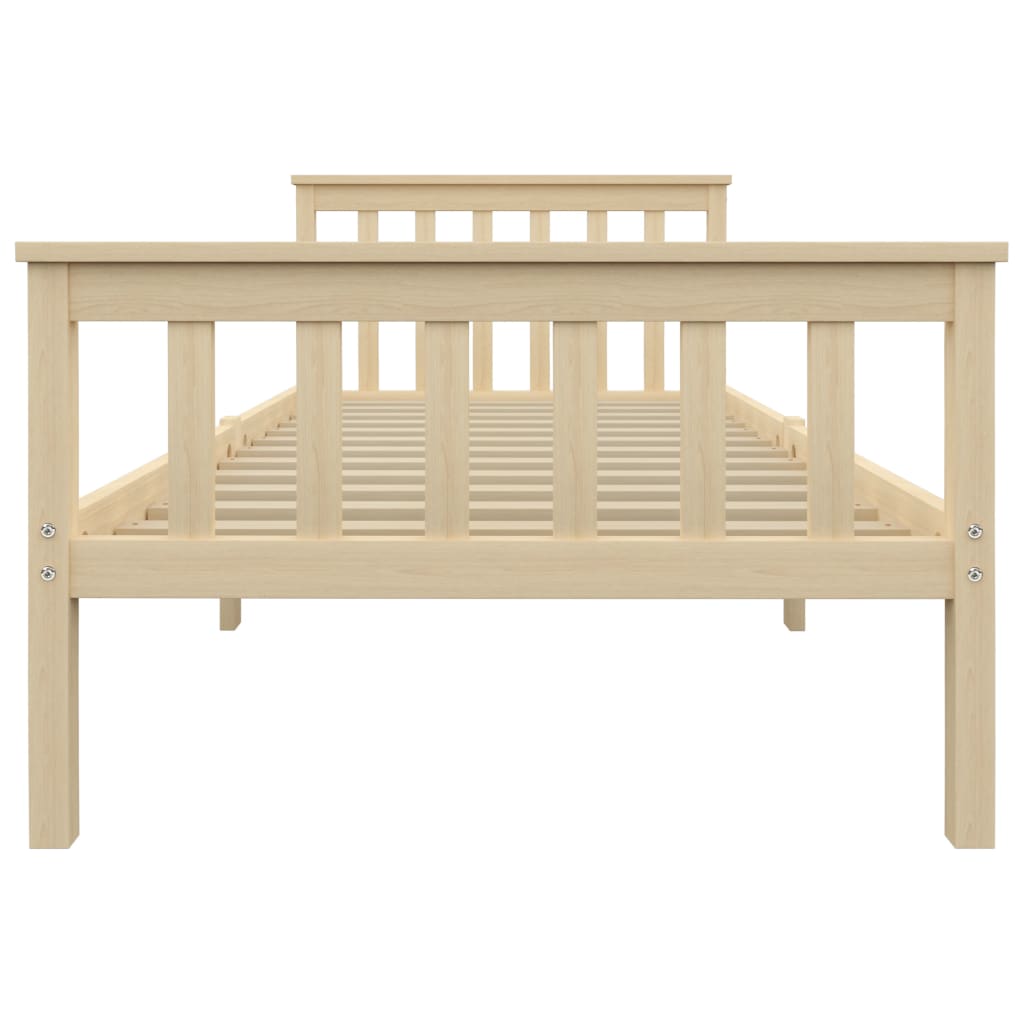 Cadre de lit sans matelas naturel bois massif de pin 100x200 cm - XIOS