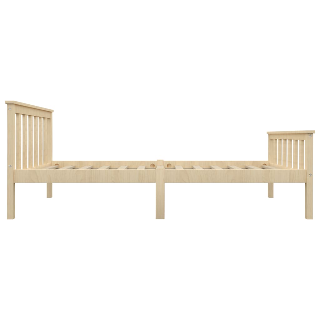 Cadre de lit sans matelas naturel bois massif de pin 100x200 cm - XIOS