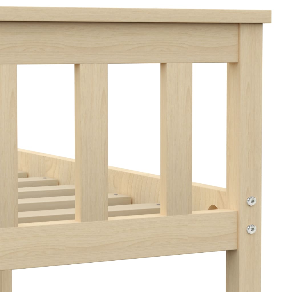 Cadre de lit sans matelas naturel bois massif de pin 100x200 cm - XIOS