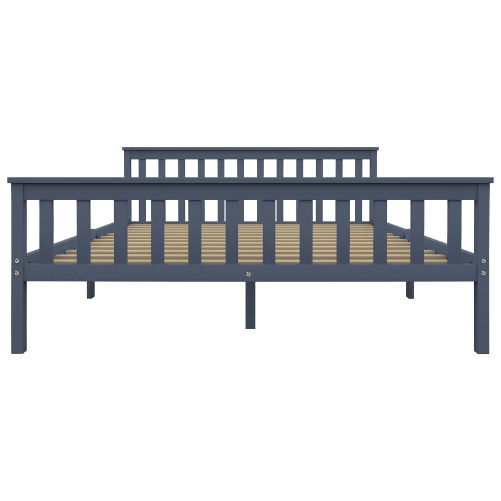 Cadre de lit sans matelas gris bois massif de pin 160x200 cm - XIOS