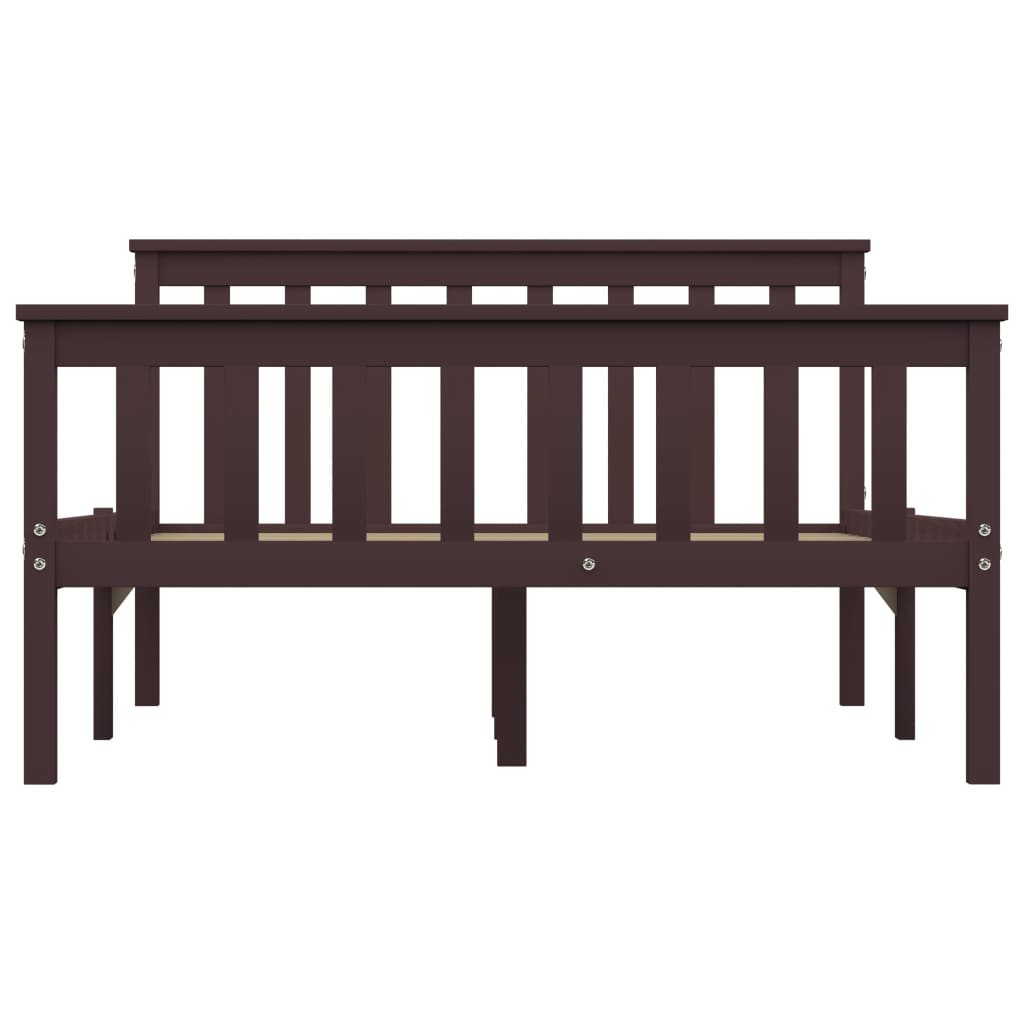 Cadre de lit sans matelas marron foncé pin massif 120x200 cm - XIOS