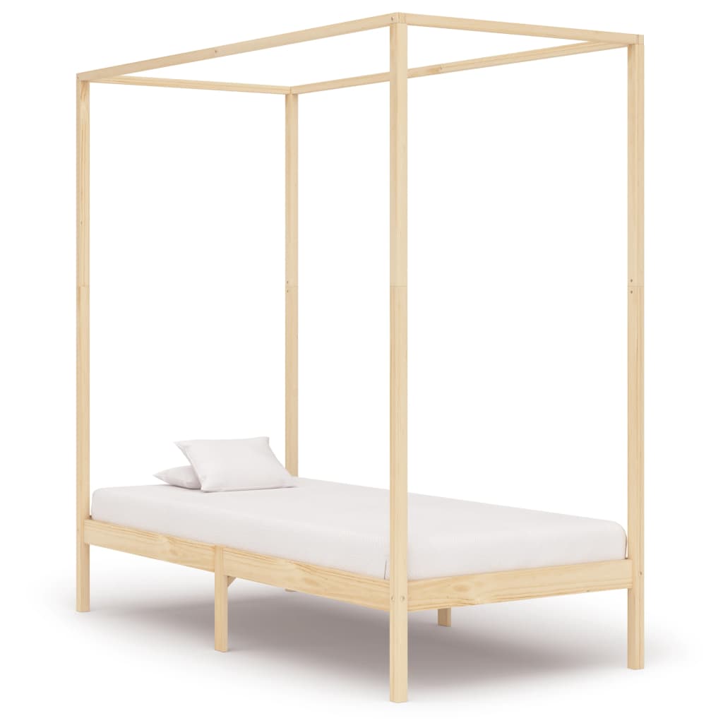 Cadre de lit à baldaquin sans matelas bois massif 100x200 cm - XIOS