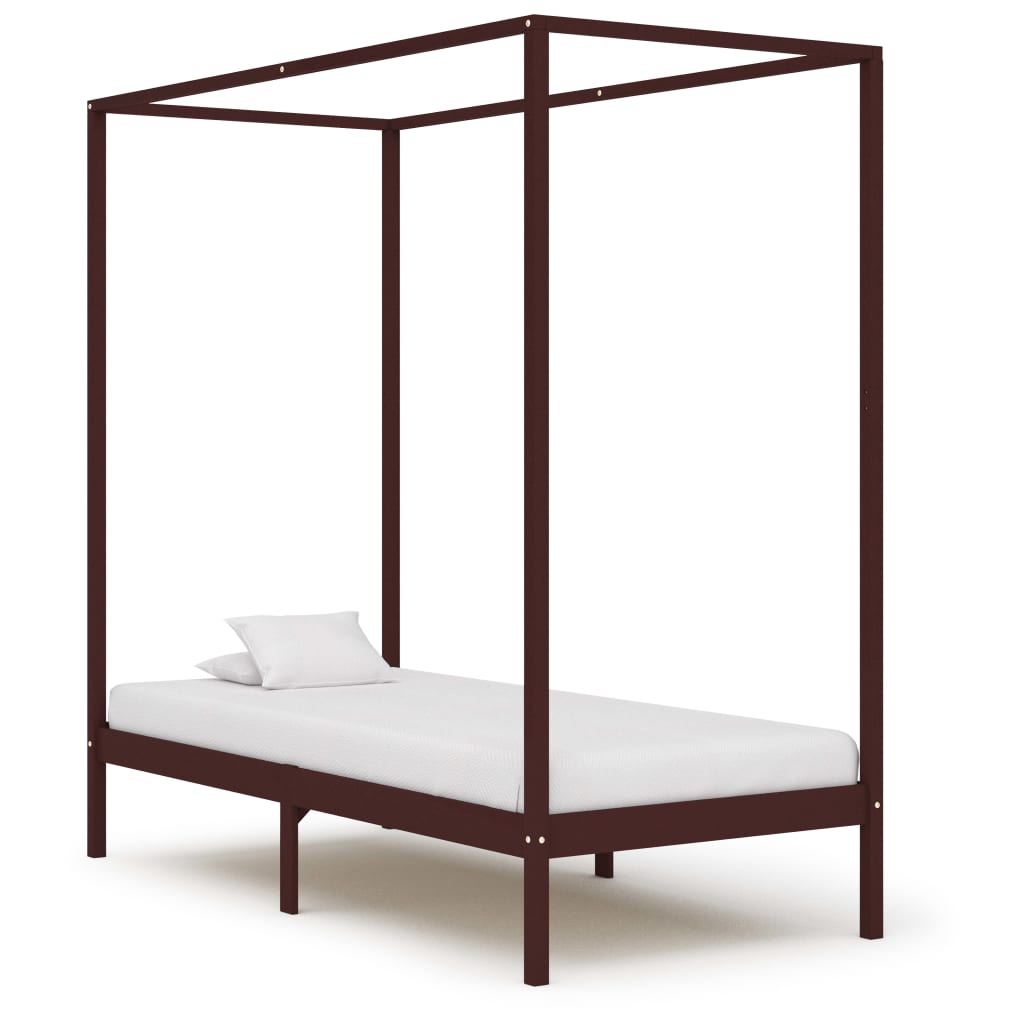 Cadre de lit à baldaquin sans matelas bois massif 90x200 cm - XIOS