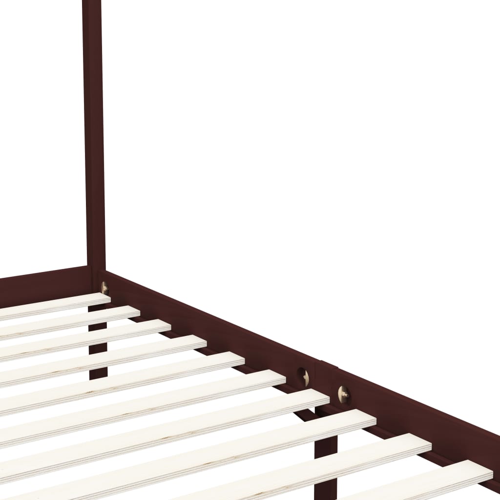 Cadre de lit à baldaquin sans matelas bois massif 100x200 cm - XIOS