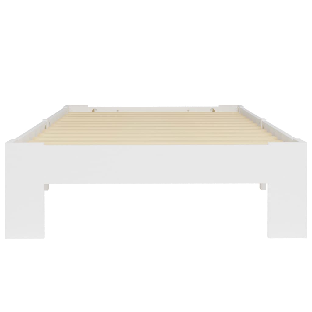 Cadre de lit sans matelas blanc bois de pin massif 90x200 cm - XIOS