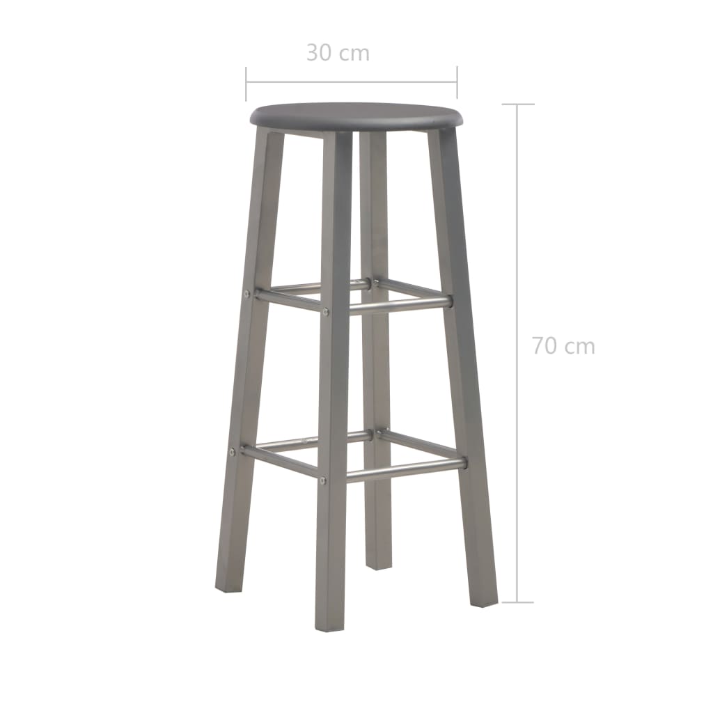Tabourets de bar lot de 2 anthracite MDF - XIOS