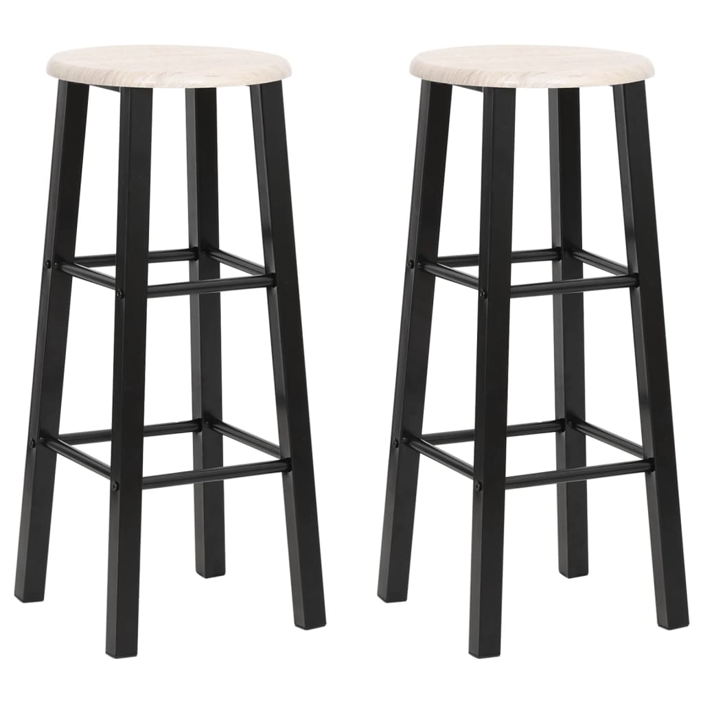 Tabourets de bar lot de 2 noir MDF - XIOS