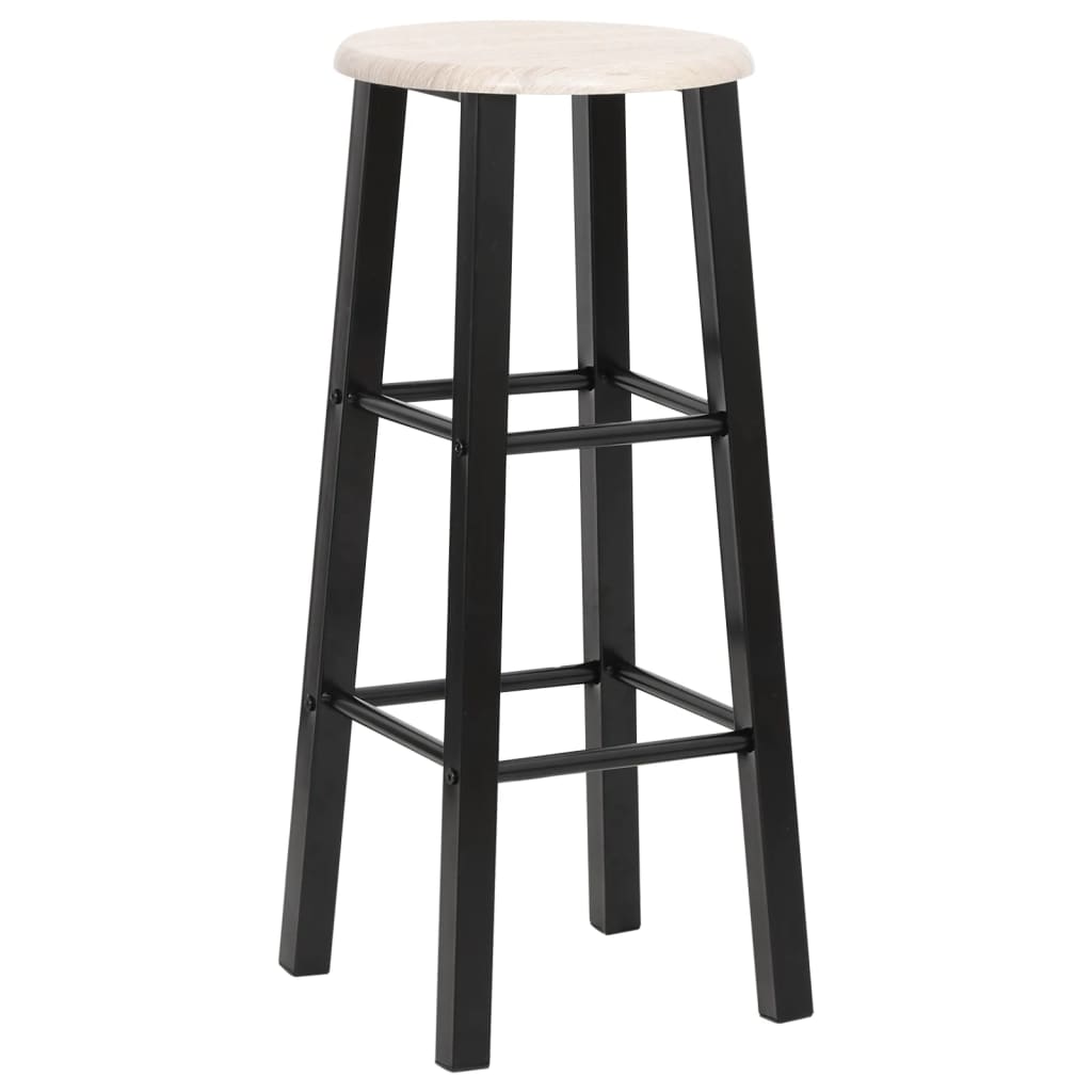 Tabourets de bar lot de 2 noir MDF - XIOS