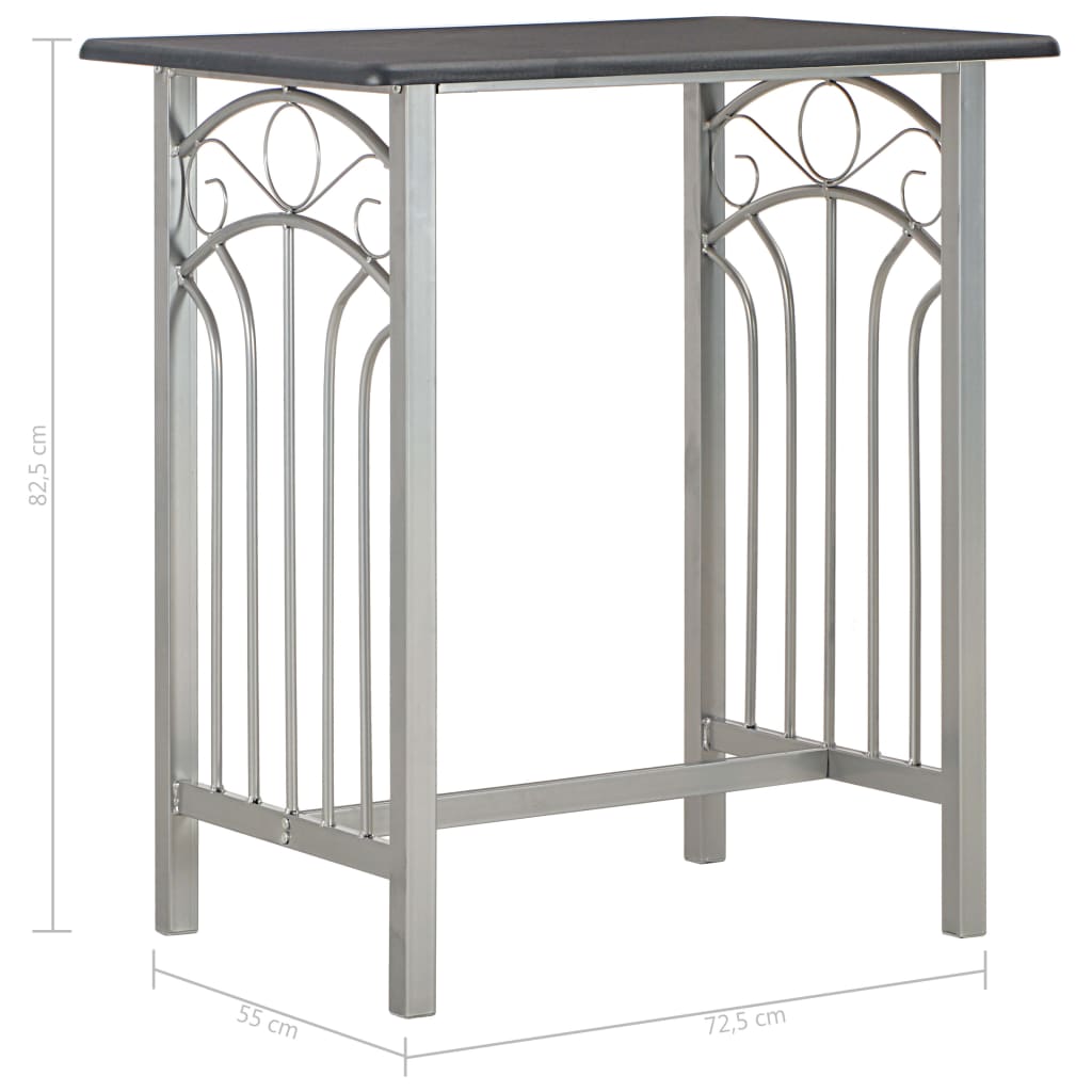 Ensemble de bar 3 pcs Bois et acier Noir - XIOS