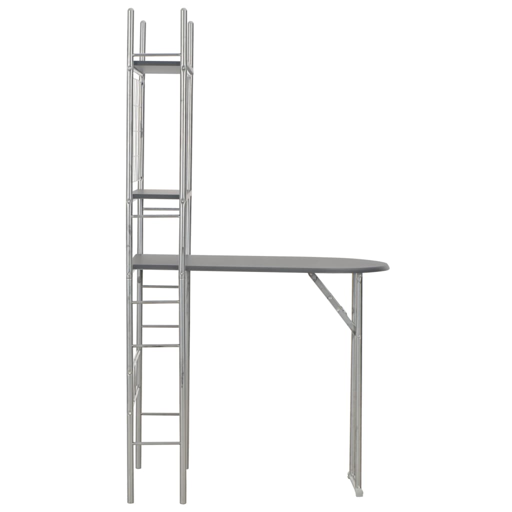 Ensemble à dîner pliant 3 pcs et étagère de rangement MDF acier - XIOS