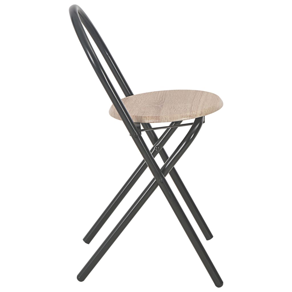 Ensemble à dîner pliant 3 pcs et étagère de rangement MDF acier - XIOS