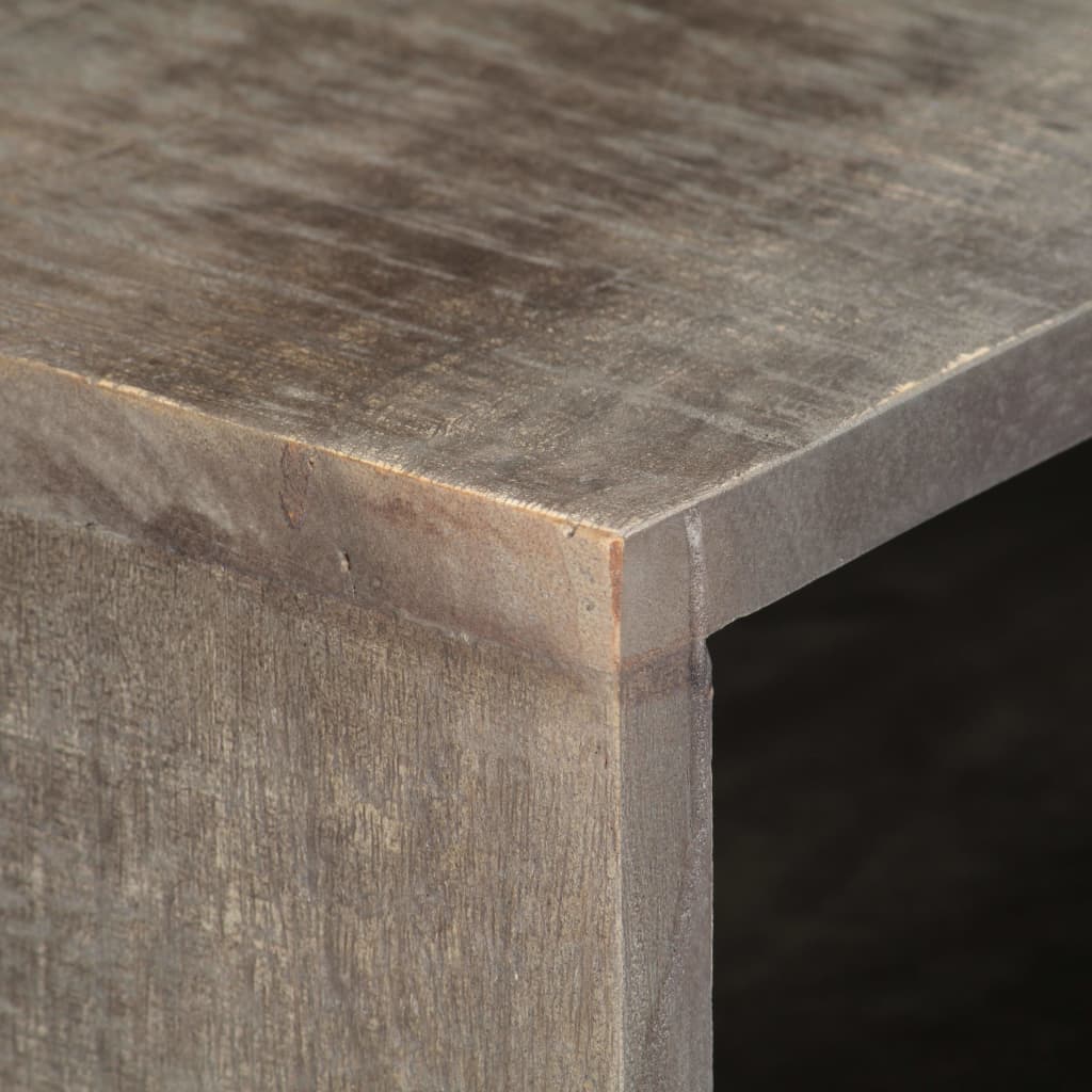 Meuble TV Gris 130x30x46 cm Bois massif de manguier brut - XIOS