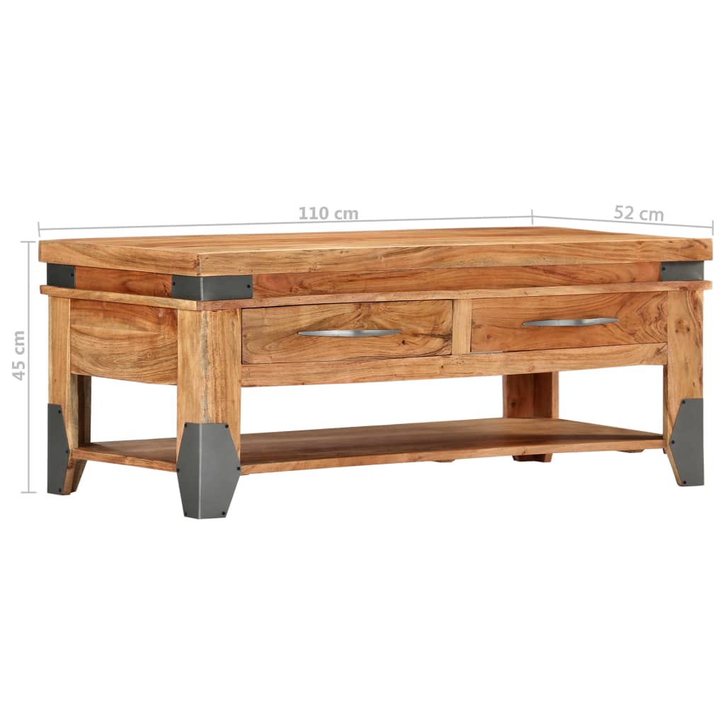 Table basse 110x52x45 cm Bois d'acacia solide - XIOS