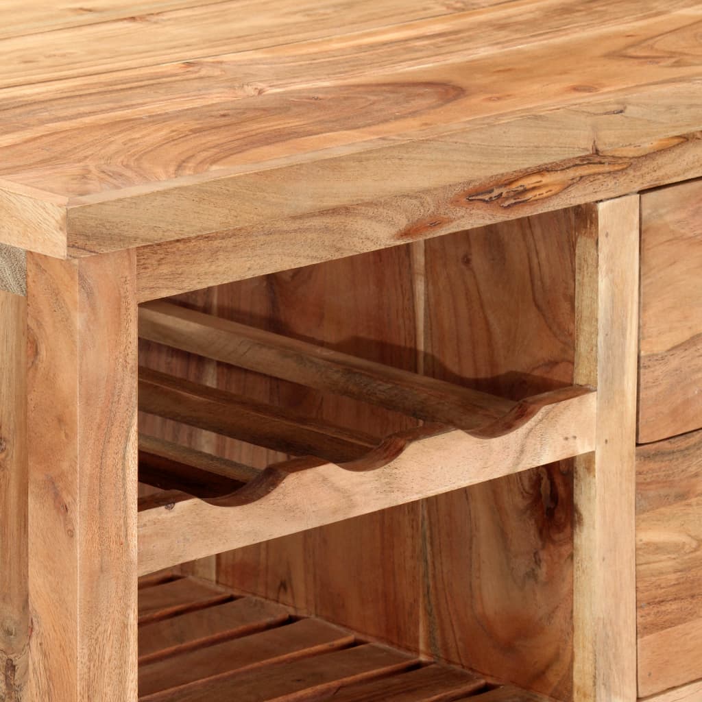 Chariot de cuisine 80x45x91 cm Bois d'acacia massif