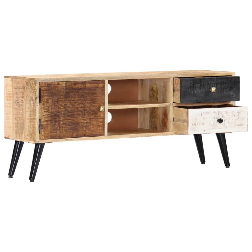Meuble TV 115x30x47 cm Bois massif de manguier - XIOS